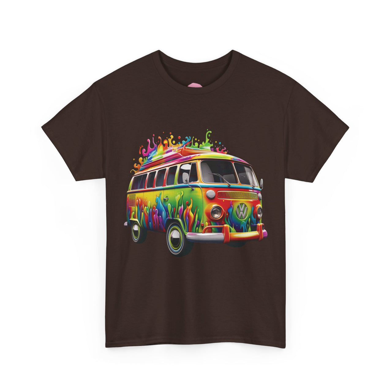 Retro Vibes VW Van Graphic T-Shirt | Psychedelic 70s Style Tee for Vintage Lovers