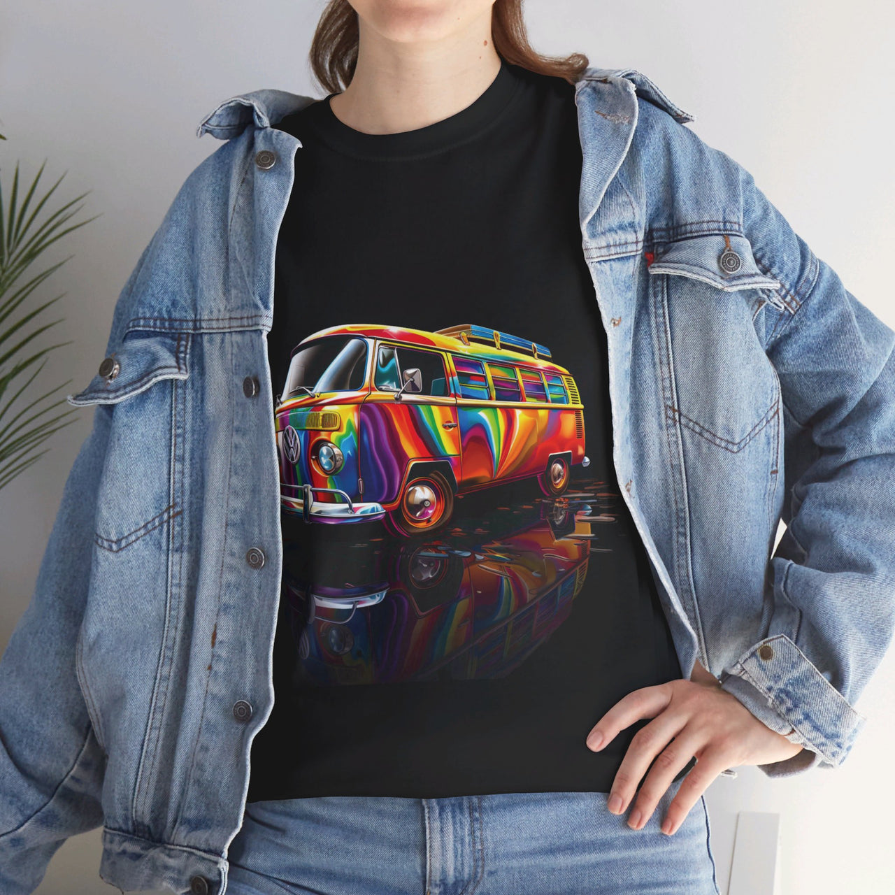 Retro Vibes VW Van Graphic T-Shirt | Psychedelic 70s Style Tee for Vintage Lovers