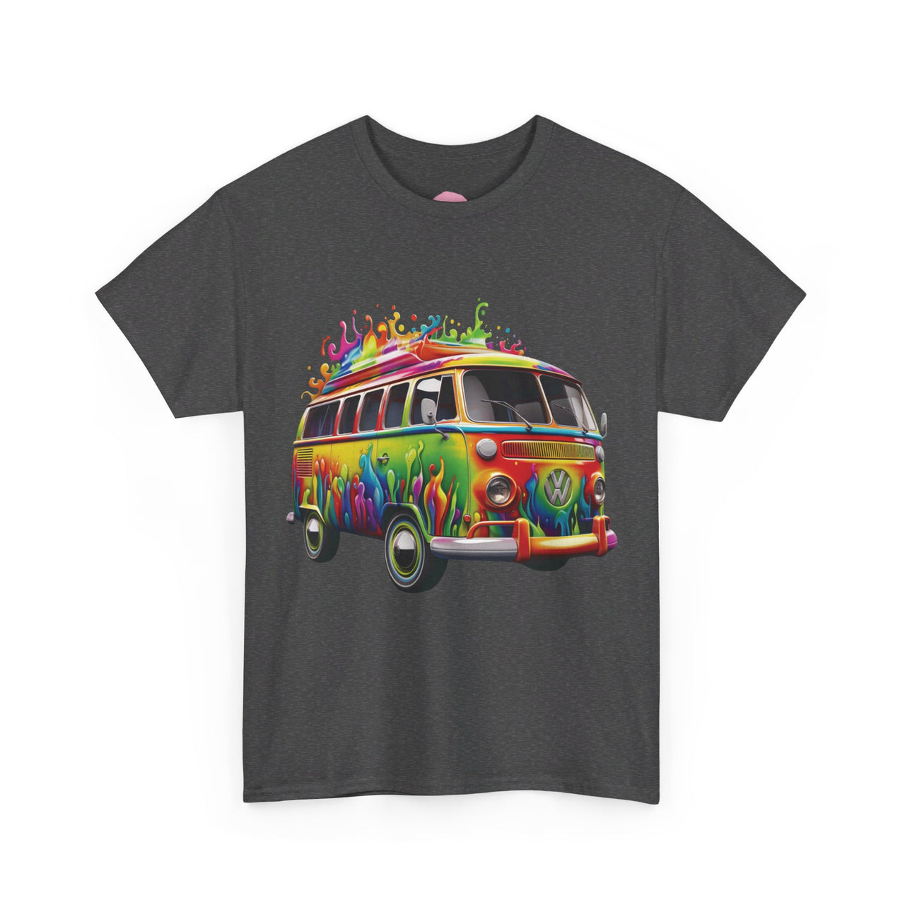 Retro Vibes VW Van Graphic T-Shirt | Psychedelic 70s Style Tee for Vintage Lovers