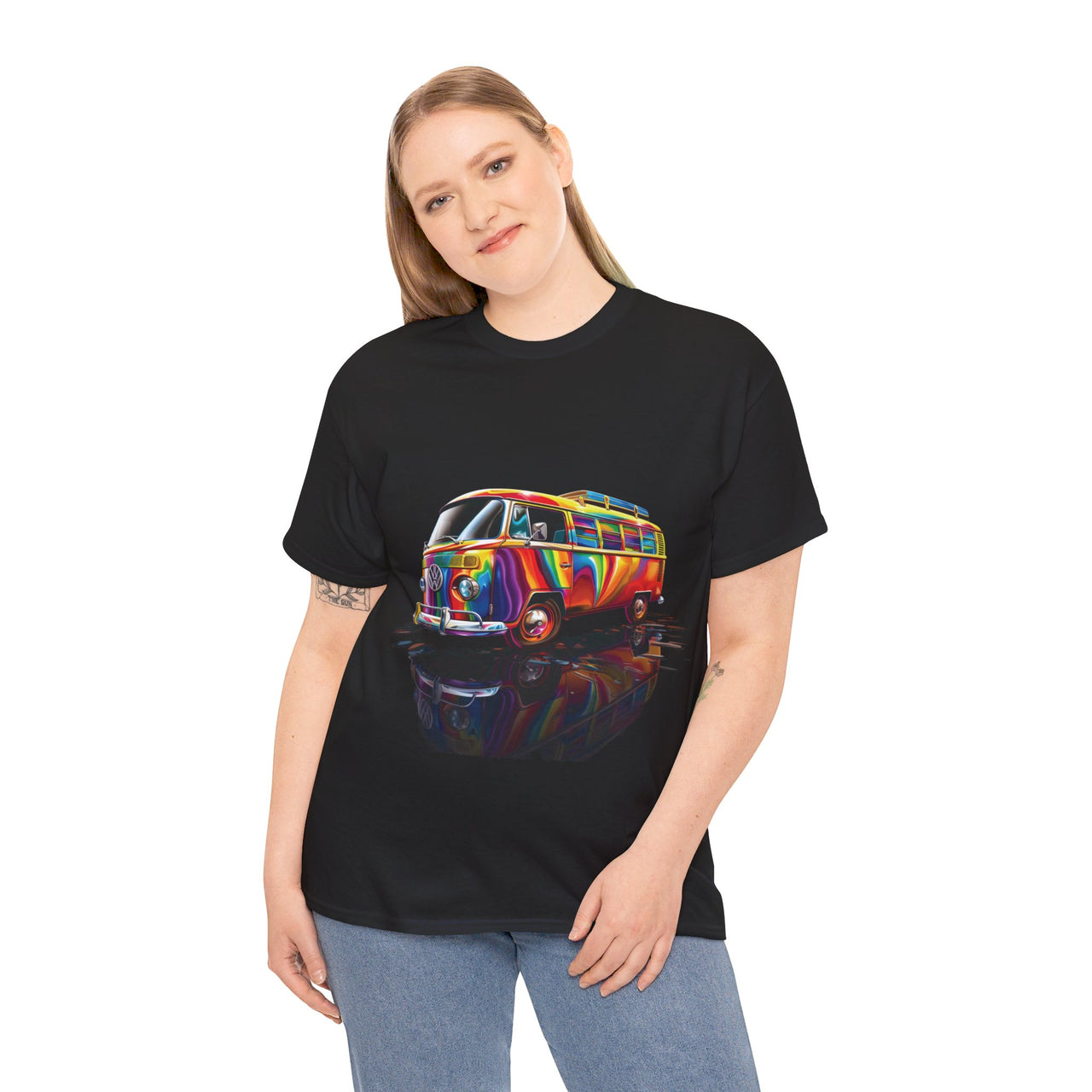 Retro Vibes VW Van Graphic T-Shirt | Psychedelic 70s Style Tee for Vintage Lovers