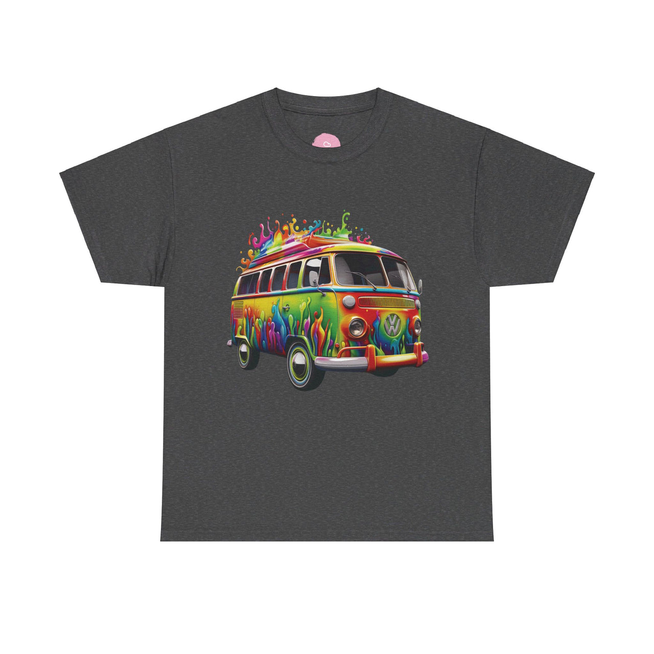 Retro Vibes VW Van Graphic T-Shirt | Psychedelic 70s Style Tee for Vintage Lovers