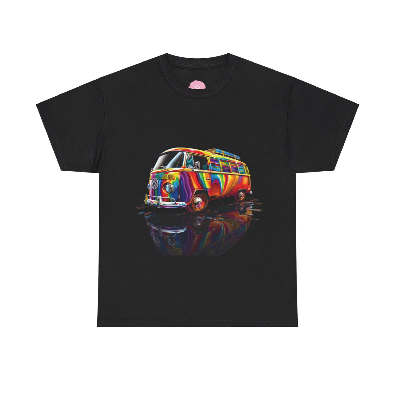 Retro Vibes VW Van Graphic T-Shirt | Psychedelic 70s Style Tee for Vintage Lovers