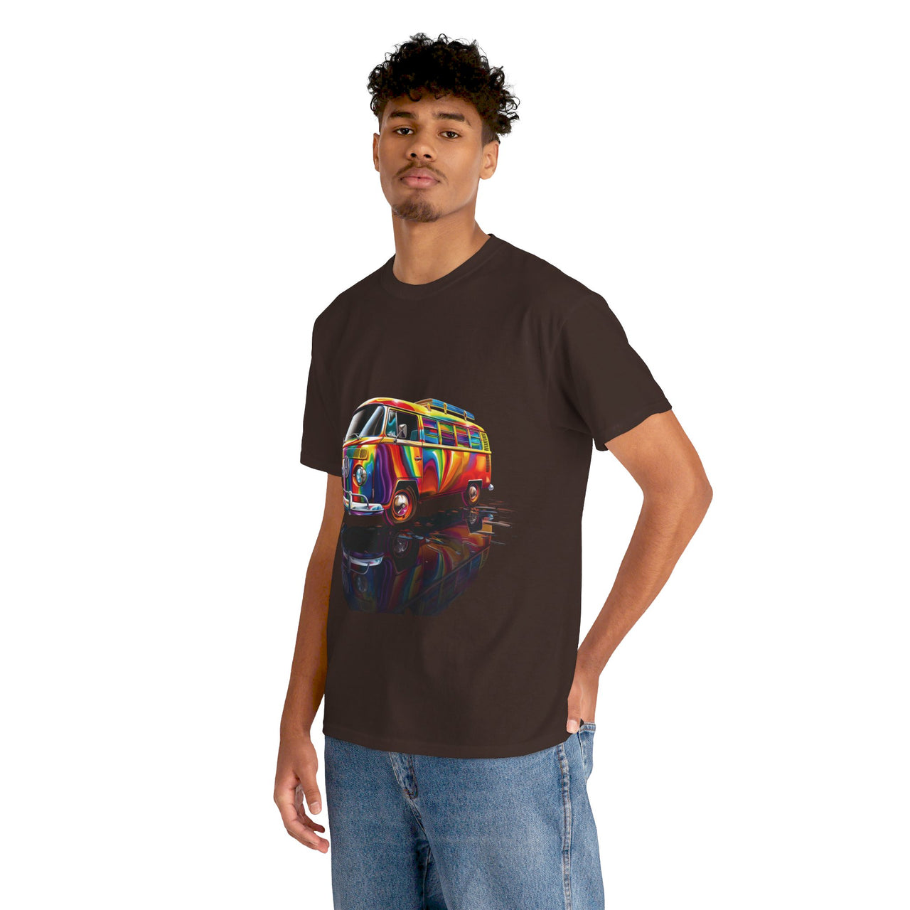 Retro Vibes VW Van Graphic T-Shirt | Psychedelic 70s Style Tee for Vintage Lovers