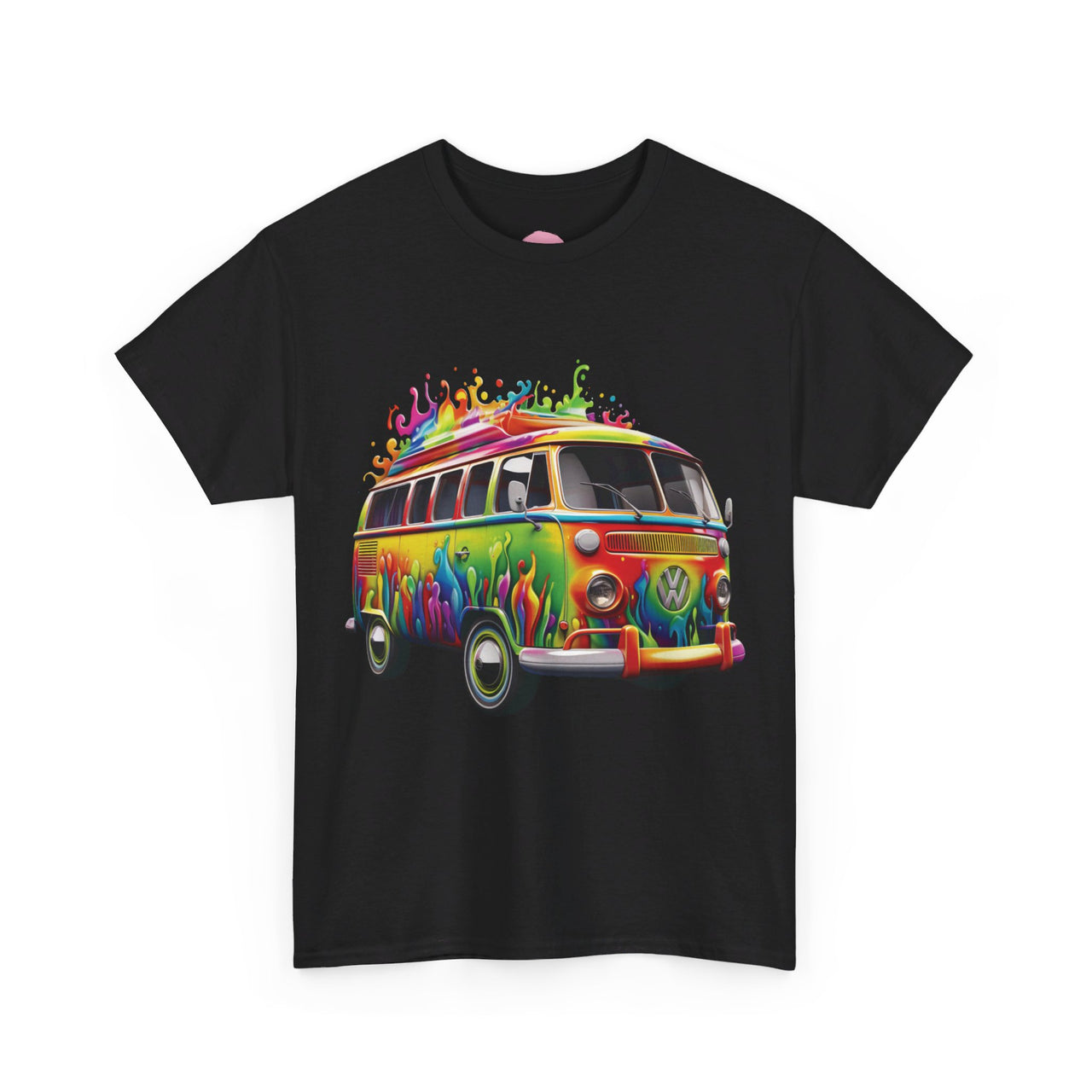 Retro Vibes VW Van Graphic T-Shirt | Psychedelic 70s Style Tee for Vintage Lovers