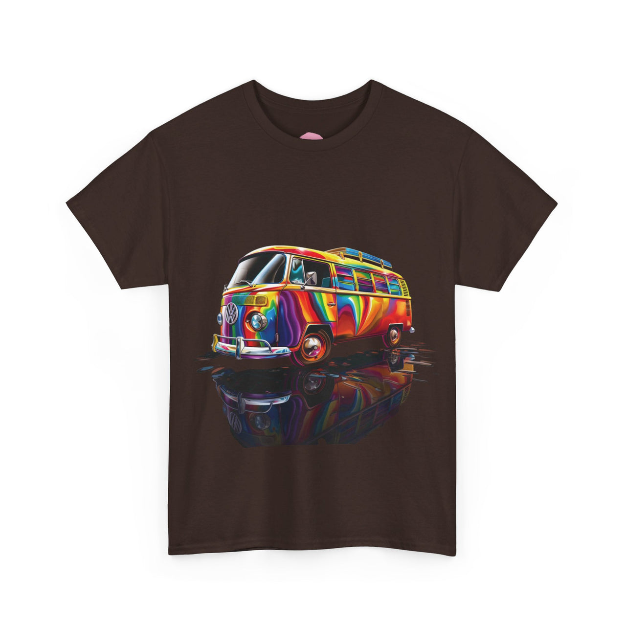 Retro Vibes VW Van Graphic T-Shirt | Psychedelic 70s Style Tee for Vintage Lovers