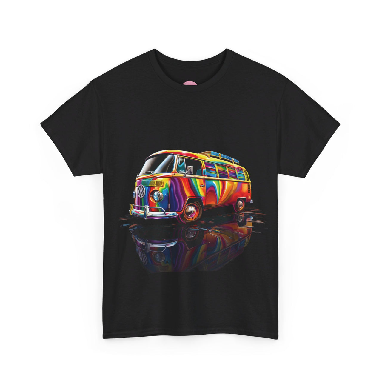 Retro Vibes VW Van Graphic T-Shirt | Psychedelic 70s Style Tee for Vintage Lovers