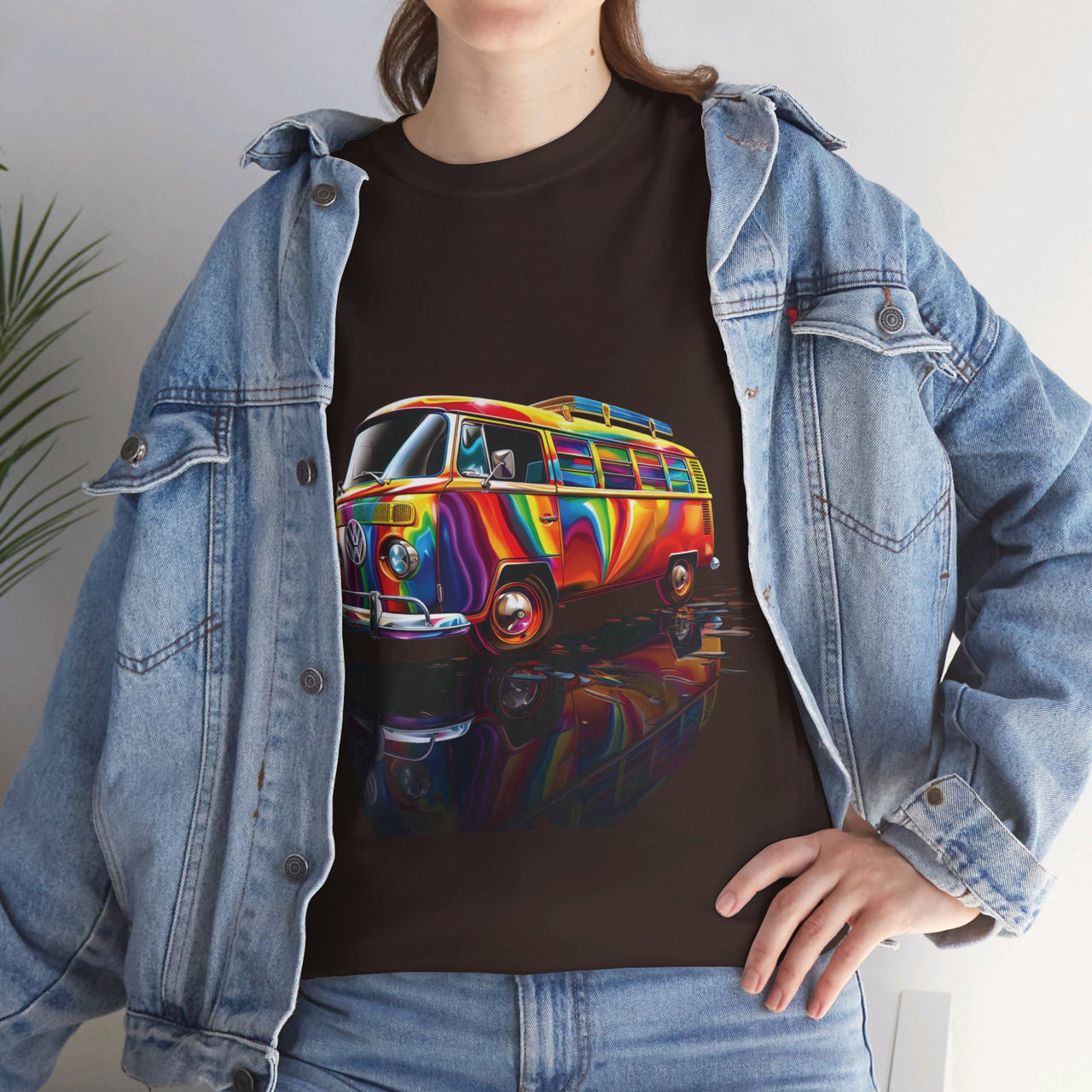 Retro Vibes VW Van Graphic T-Shirt | Psychedelic 70s Style Tee for Vintage Lovers