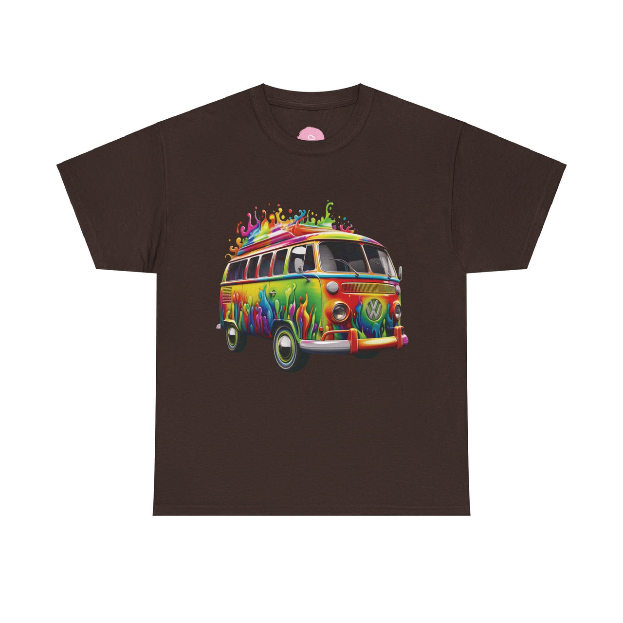 Retro Vibes VW Van Graphic T-Shirt | Psychedelic 70s Style Tee for Vintage Lovers