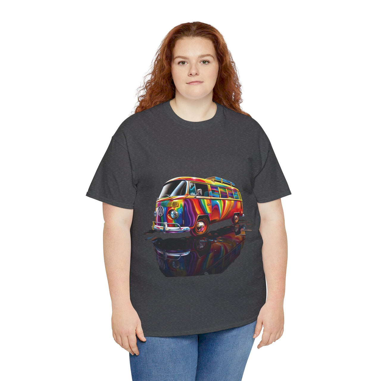 Retro Vibes VW Van Graphic T-Shirt | Psychedelic 70s Style Tee for Vintage Lovers