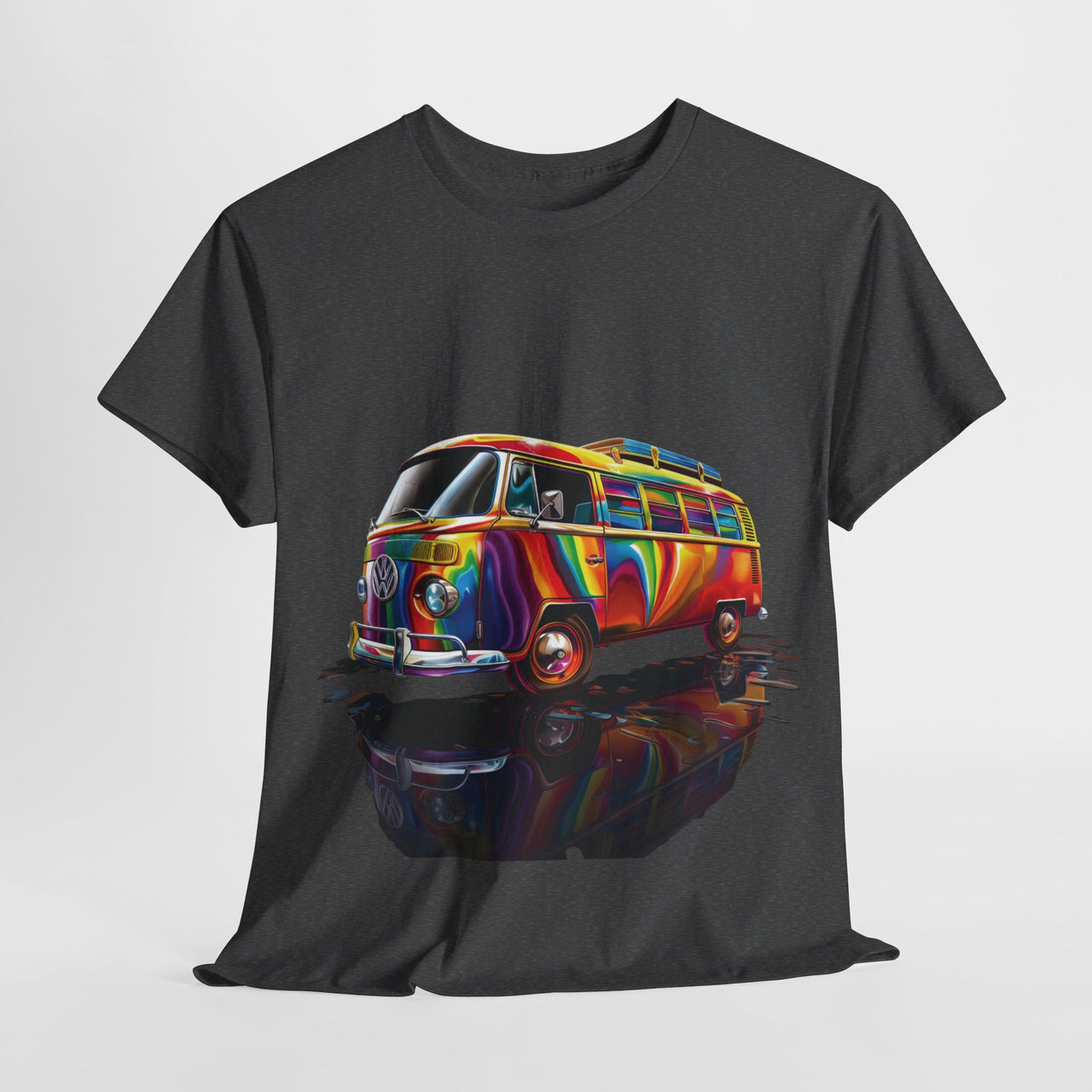 Retro Vibes VW Van Graphic T-Shirt | Psychedelic 70s Style Tee for Vintage Lovers