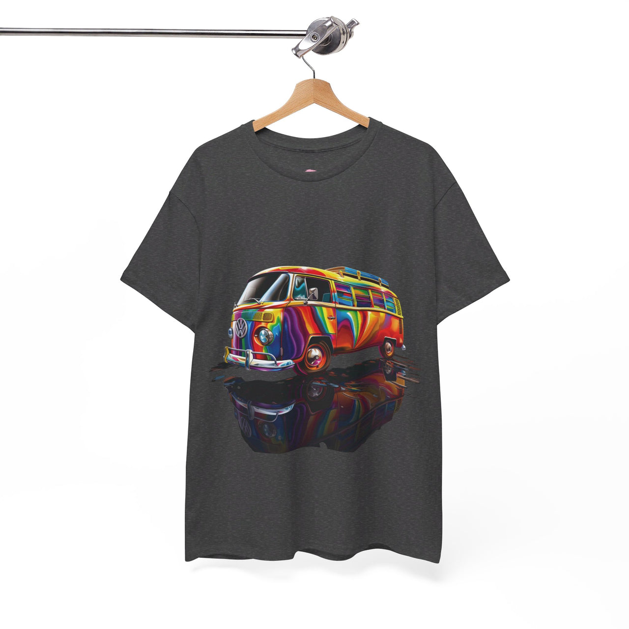 Retro Vibes VW Van Graphic T-Shirt | Psychedelic 70s Style Tee for Vintage Lovers