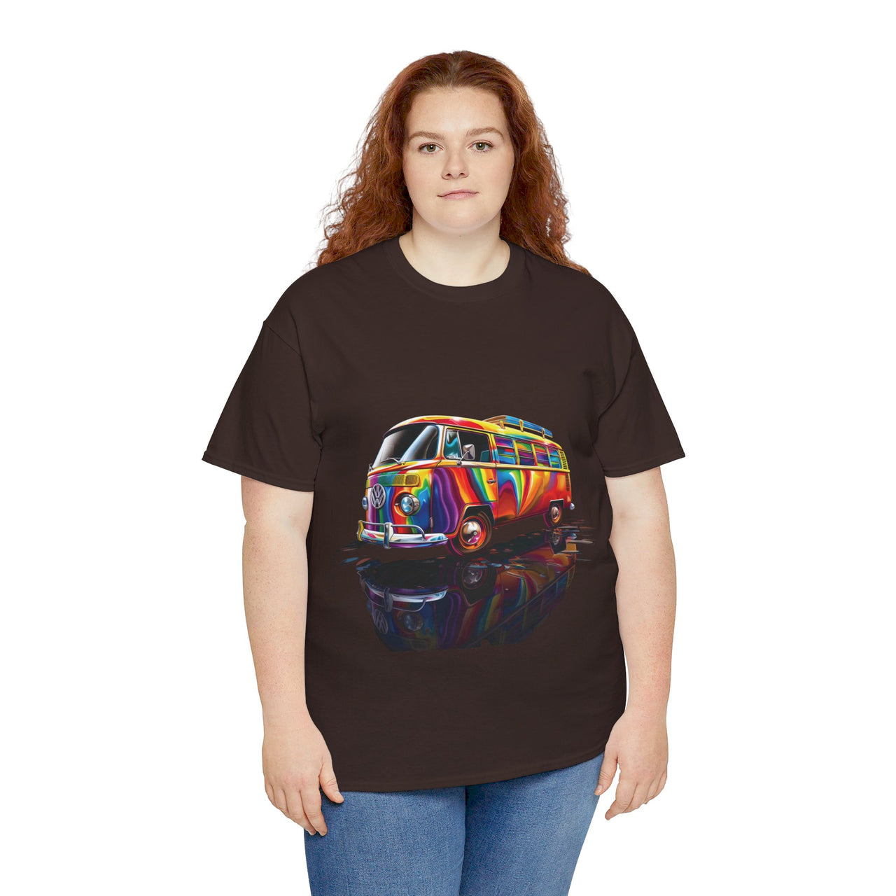 Retro Vibes VW Van Graphic T-Shirt | Psychedelic 70s Style Tee for Vintage Lovers