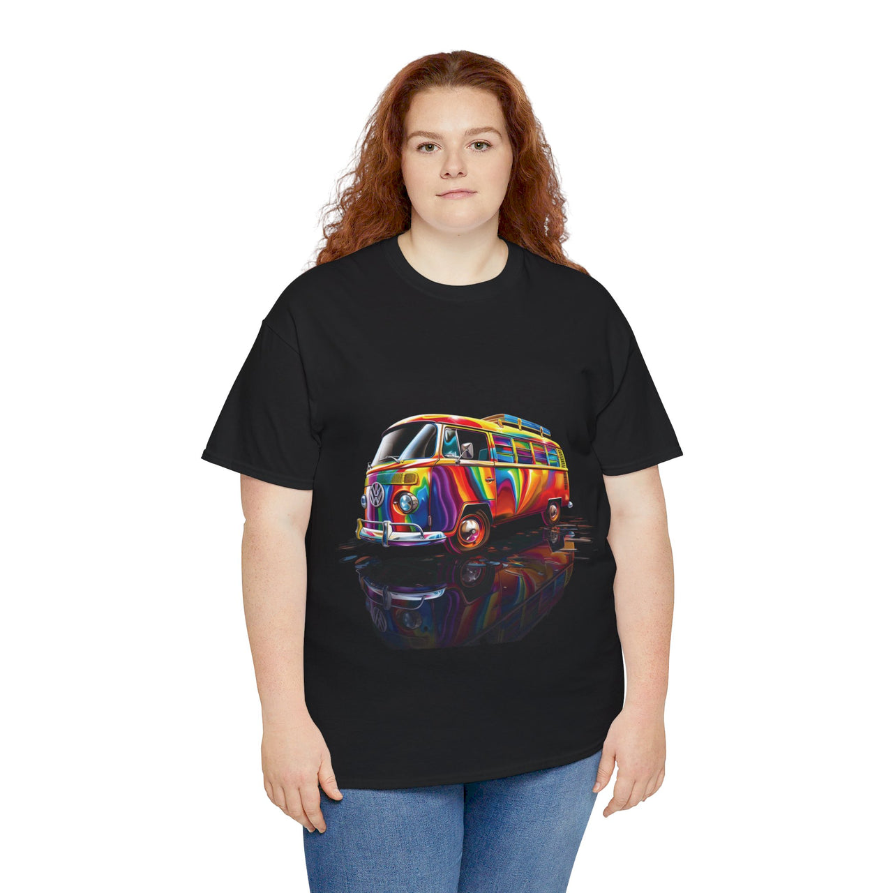 Retro Vibes VW Van Graphic T-Shirt | Psychedelic 70s Style Tee for Vintage Lovers