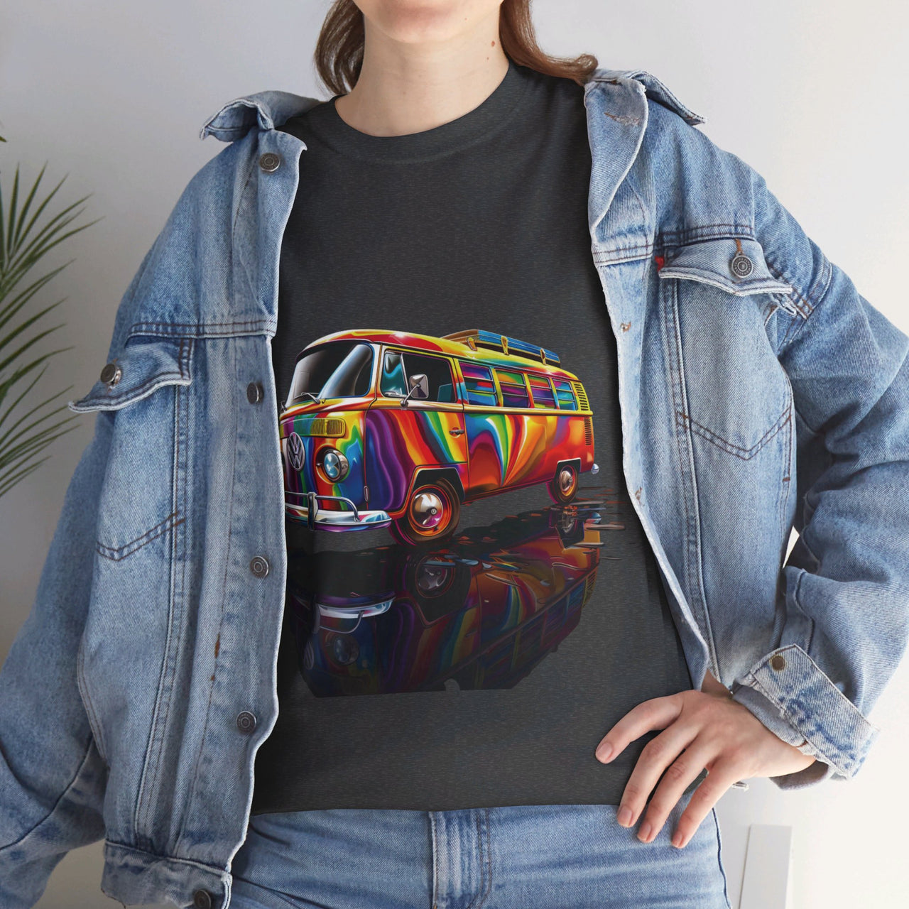 Retro Vibes VW Van Graphic T-Shirt | Psychedelic 70s Style Tee for Vintage Lovers